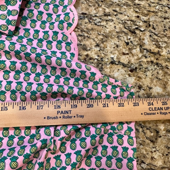 Talbots women’s pink Pineapple pint Scallop sleeve soreness Blouse plus sz 16W - Picture 4 of 8